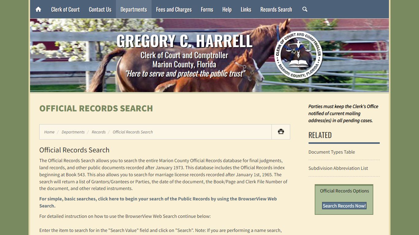 Official Records Search - Marion County Clerk